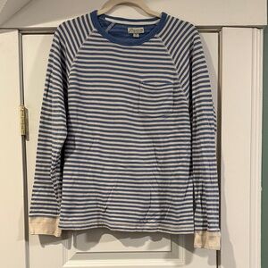 J. Crew Blue and Cream Striped Long Sleeve Shirt
